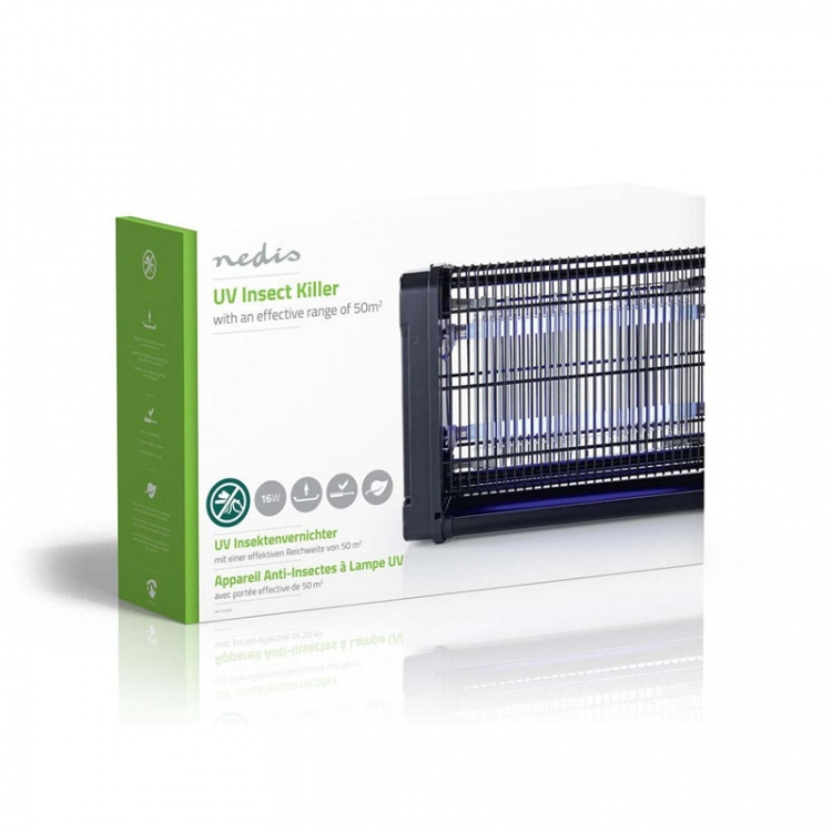 Nedis Mosquito Stop ljusfälla | 16 W | Lamptyp: F8T5/BL | Effektiv räckvidd: 50 m² | Svart