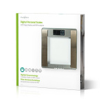 Nedis Personvåg | Digital | Silver | Härdat Glas | Maximal vägningskapacitet: 180 kg | Kroppsanalys