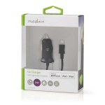 Nedis Billaddare | 12 W | 1x 2.4 A | Antal utgångar: 1 | Lightning 8-Pin (Fast) Kabel | 1.00 m | Single Voltage Output