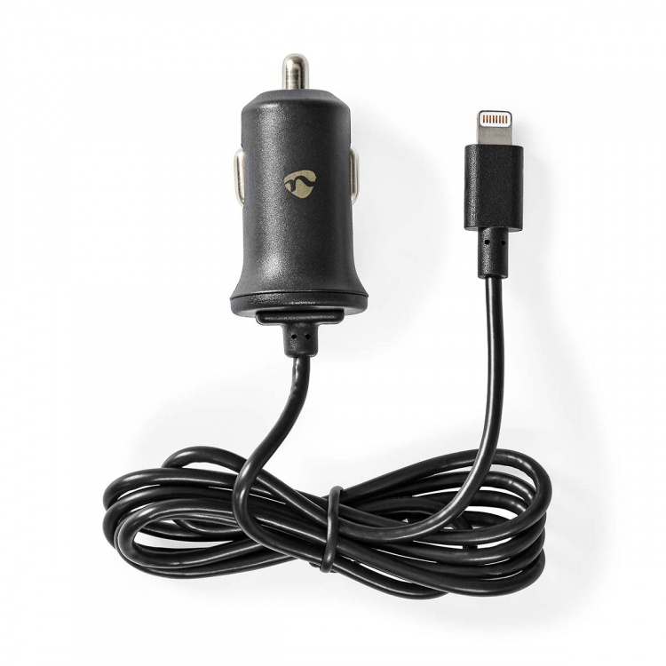 Nedis Billaddare | 12 W | 1x 2.4 A | Antal utgångar: 1 | Lightning 8-Pin (Fast) Kabel | 1.00 m | Single Voltage Output