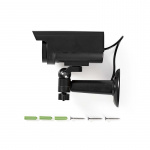 Nedis Dummy Säkerhetskamera | Kula | IP44 | Batteridriven / Solar Powered | Utomhus | Inklusive väggfäste | Svart