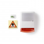 Nedis Dummy Säkerhets siren | IP44 | Batteridriven | Utomhus | Orange / Vit