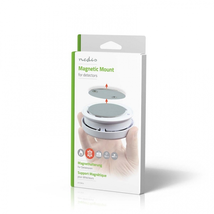 Nedis Montering av detektor | Diameter: 70 mm | Magnetisk | Tejp | Silver