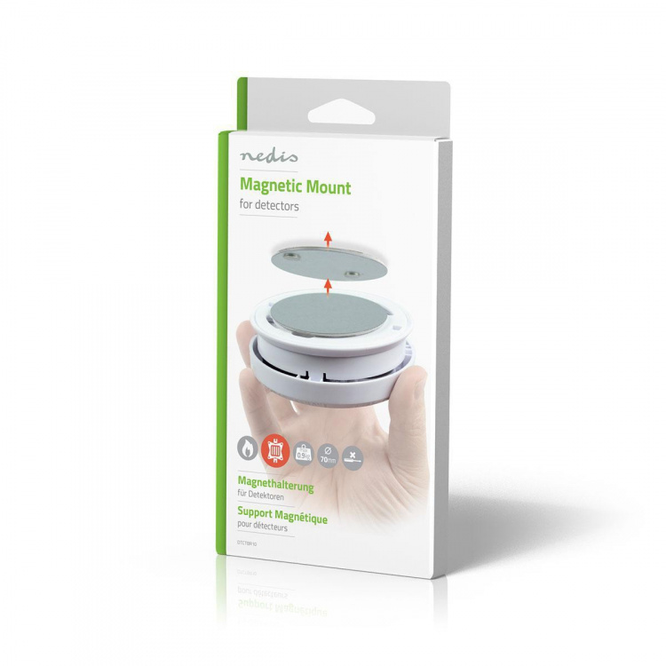 Nedis Montering av detektor | Diameter: 70 mm | Magnetisk | Tejp | Silver