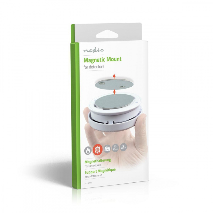 Nedis Montering av detektor | Diameter: 70 mm | Magnetisk | Tejp | Silver