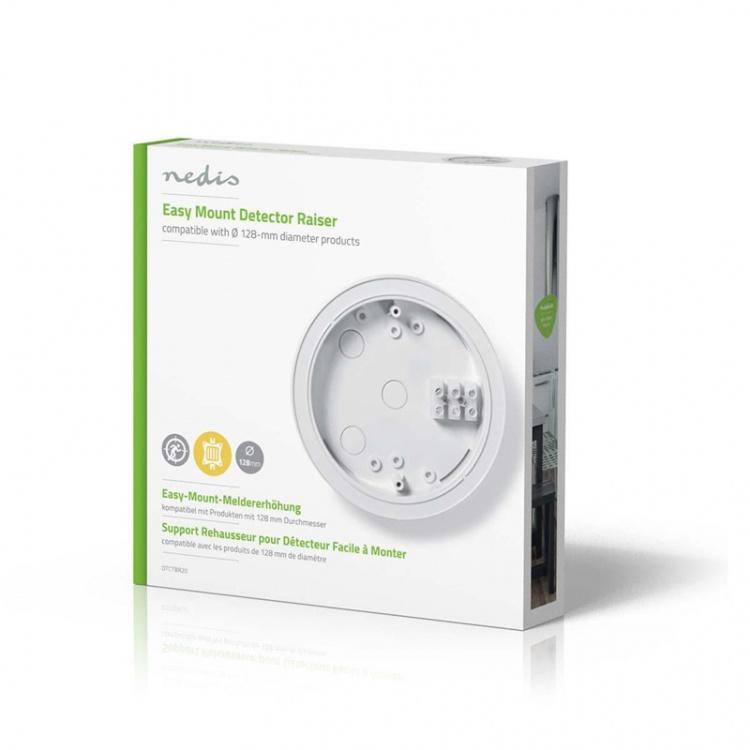 Nedis Montering av detektor | Diameter: 128 mm | Skruv och plugg | Vit