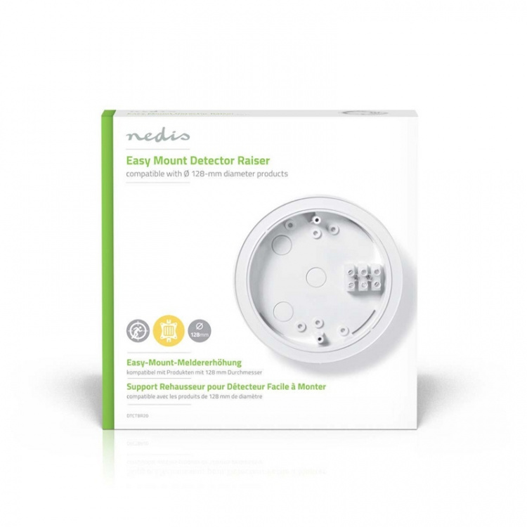 Nedis Montering av detektor | Diameter: 128 mm | Skruv och plugg | Vit