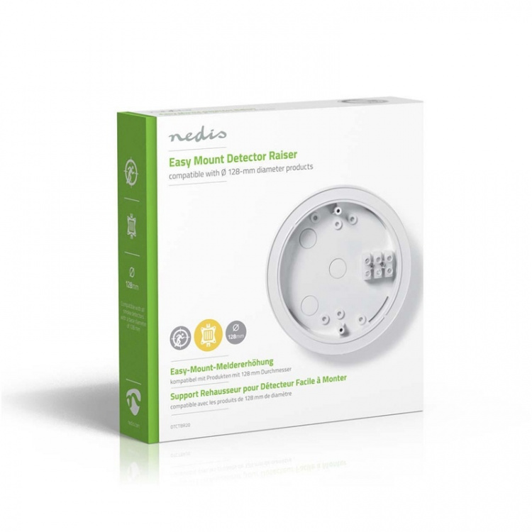 Nedis Montering av detektor | Diameter: 128 mm | Skruv och plugg | Vit