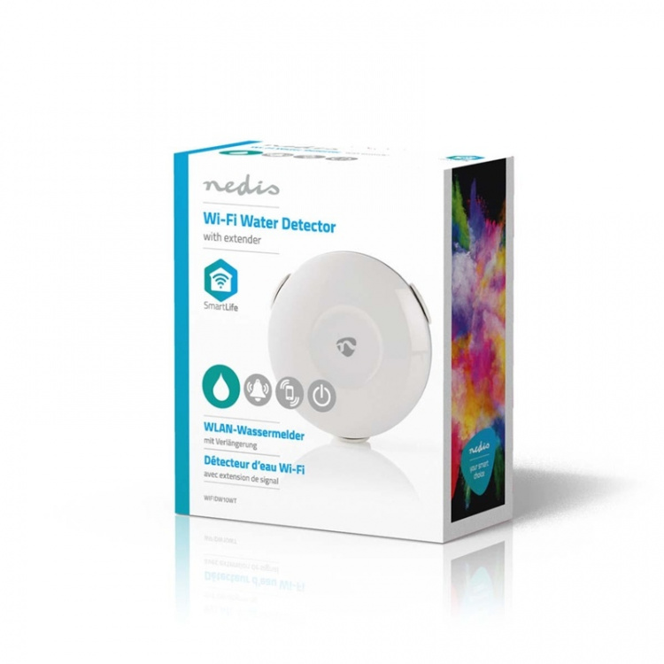 Nedis SmartLife Water Detector | Wi-Fi | Batteridriven | Förlängning ingår | Max. batteritid: 24 Månader | 50 dB | Vit Nedis SmartLife Water Detector | Wi-Fi | Batteridriven | Förlängning ingår | Max. batteritid: 24 Månader | 50 dB | Vit