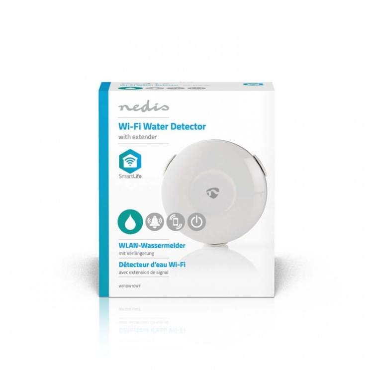Nedis SmartLife Water Detector | Wi-Fi | Batteridriven | Förlängning ingår | Max. batteritid: 24 Månader | 50 dB | Vit Nedis SmartLife Water Detector | Wi-Fi | Batteridriven | Förlängning ingår | Max. batteritid: 24 Månader | 50 dB | Vit
