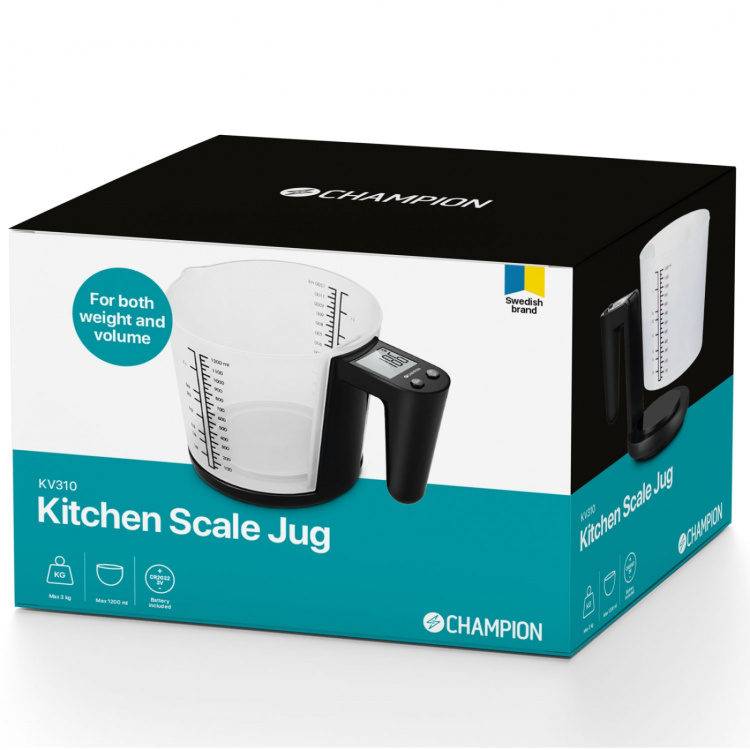 Champion Köksvåg Måttbägare 3kg 1200ml KV310 Svart Champion Köksvåg Måttbägare 3kg 1200ml KV310 Svart