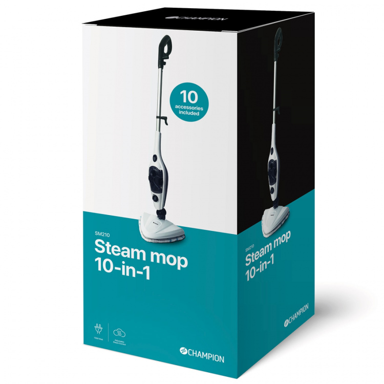 Champion Ångmopp 10-in-1 1500W SM210 Vit/Svart