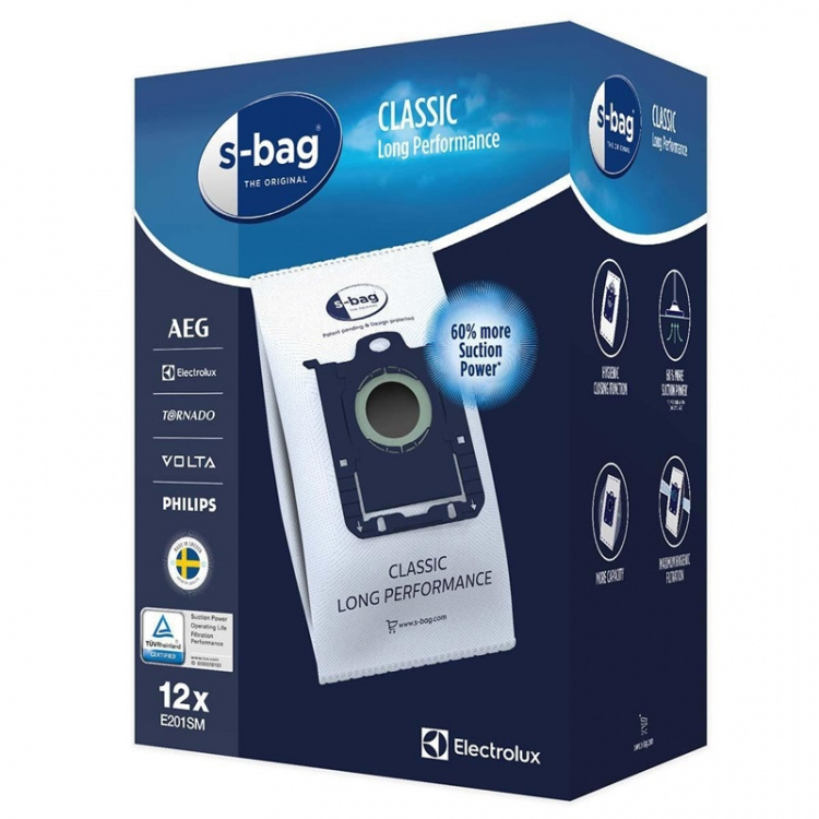 Electrolux E201SM s-bag Dammsugarpåse 12 st Electrolux E201SM s-bag Dammsugarpåse 12 st
