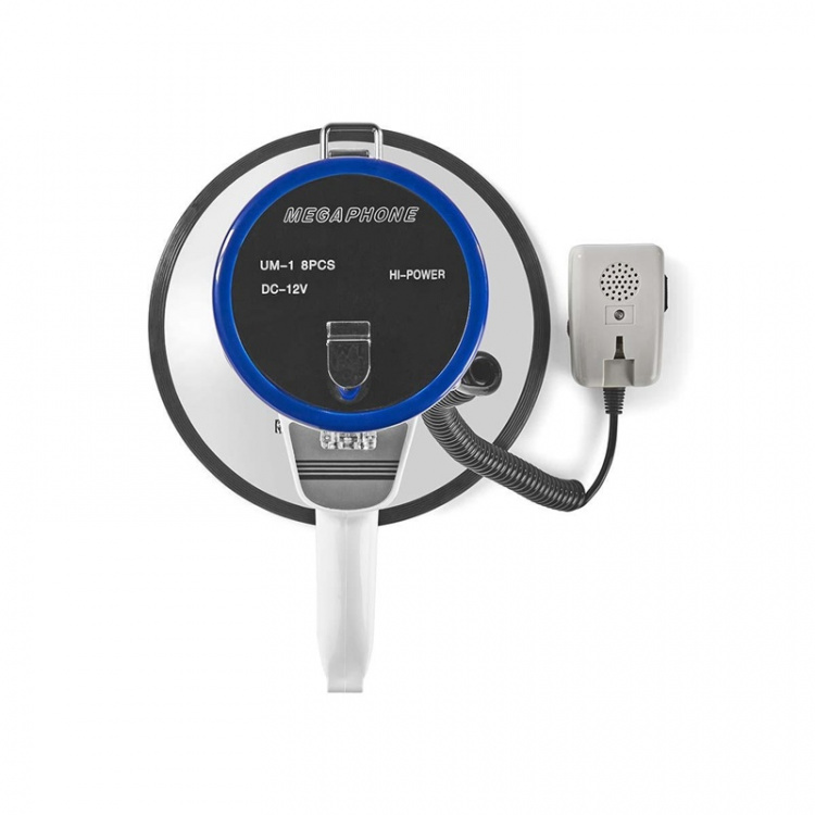 Nedis Megafon | Maximal räckvidd: 1500 m | Maximal volymkontroll: 120 dB | Avtagbar mikrofon | Inbygd siren | Axelrem | Blå / Vit Nedis Megafon | Maximal räckvidd: 1500 m | Maximal volymkontroll: 120 dB | Avtagbar mikrofon | Inbygd siren | Axelrem | Blå / Vit