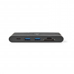 Dockningsstation | USB typ C | 2x USB-C/2x USB 3.0/VGA/HDMI/Kortläsare/Gigabit E
