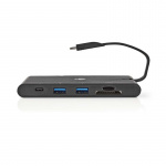 Dockningsstation | USB typ C | 2x USB-C/2x USB 3.0/VGA/HDMI/Kortläsare/Gigabit E