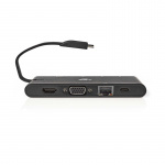 Dockningsstation | USB typ C | 2x USB-C/2x USB 3.0/VGA/HDMI/Kortläsare/Gigabit E