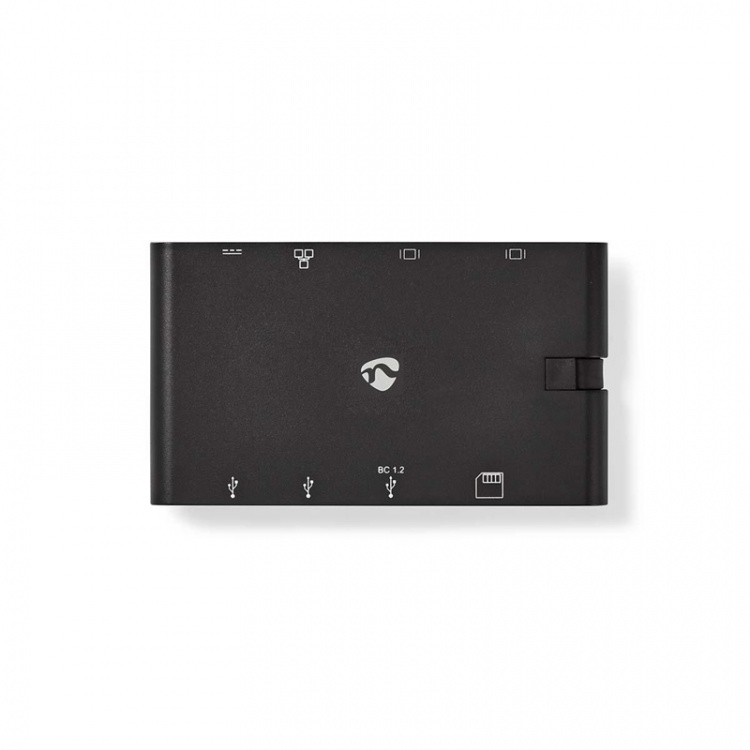 Dockningsstation | USB typ C | 2x USB-C/2x USB 3.0/VGA/HDMI/Kortläsare/Gigabit E