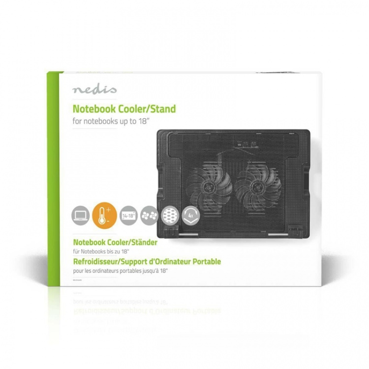 Nedis Notebook Stand | Antal fläktar: 2 | USB ström | Antal vinklar: 4 | 18 