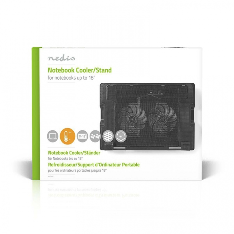 Nedis Notebook Stand | Antal fläktar: 2 | USB ström | Antal vinklar: 4 | 18 