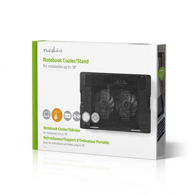 Nedis Notebook Stand | Antal fläktar: 2 | USB ström | Antal vinklar: 4 | 18 