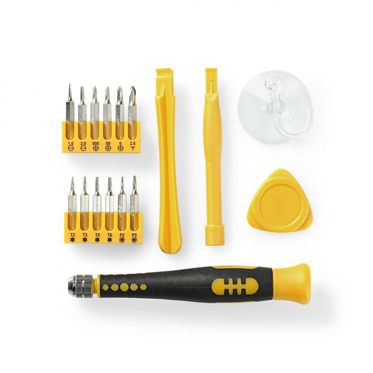 Nedis Phone/tablet repair set | 17-in-1 | Läsplatta / PC / Smartphone | Philips bits | Slitsade bits | Pentalobe-bits | Tri-wing-bits Nedis Phone/tablet repair set | 17-in-1 | Läsplatta / PC / Smartphone | Philips bits | Slitsade bits | Pentalobe-bits | Tri-wing-bits