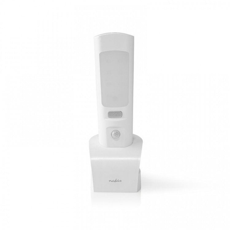 Nedis Orientering LED-ljus och ficklampa | Strömadapter | 220 - 240 V AC 50 Hz | 1.3 W | Uppladdningsbara | Angivet ljusflöde: 37 lm | Belysningsräckvidd: 3 m | Strålvinkel: 71 ° | LED-fackla