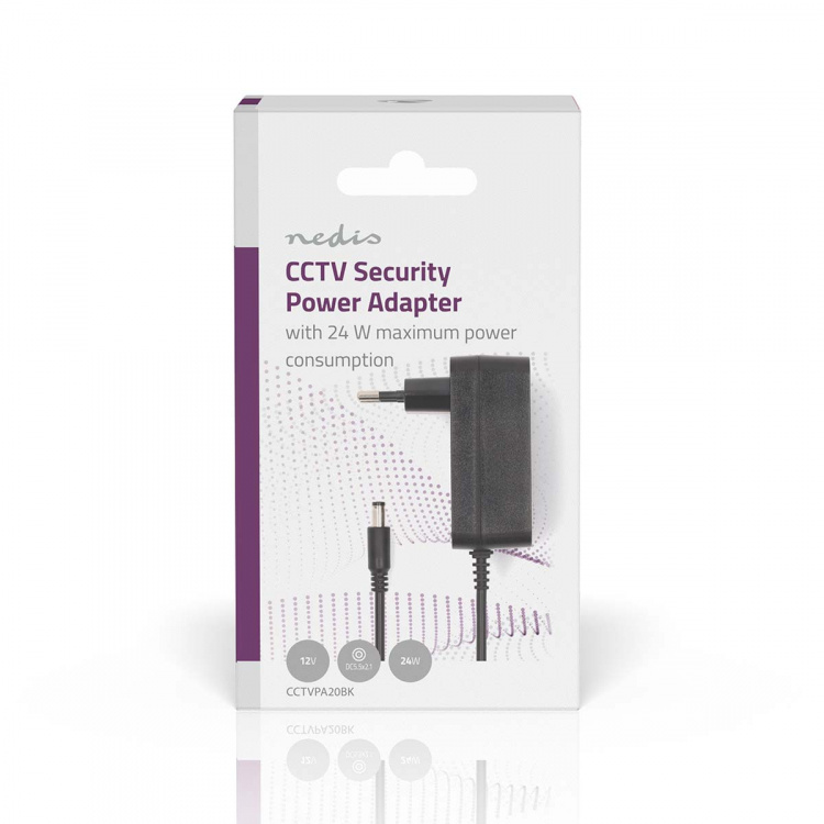Nedis CCTV Strömadapter | 2.0 A | 12 V DC | 5.5 x 2.1 mm Hane | Hane | 1.50 m | Svart