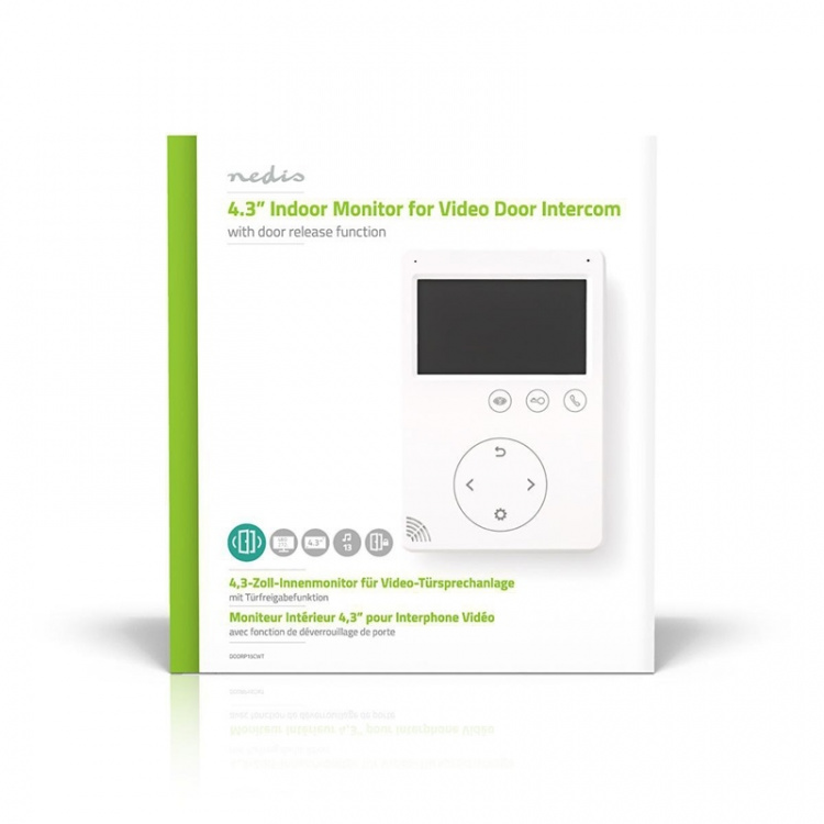 Nedis Video porttelefon | Maximal upplösning: 480x272 | 2 vägs komunikation | Strömadapter | Vit