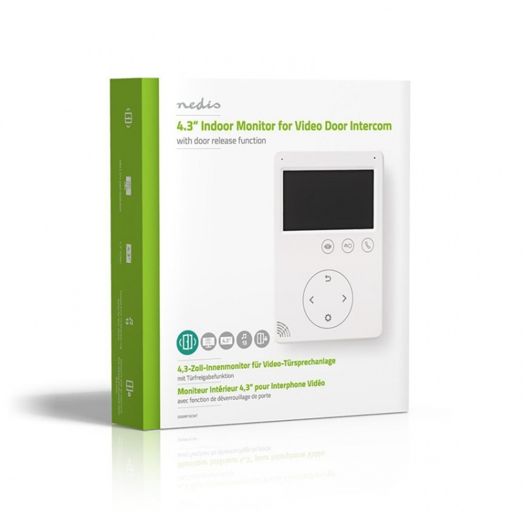 Nedis Video porttelefon | Maximal upplösning: 480x272 | 2 vägs komunikation | Strömadapter | Vit