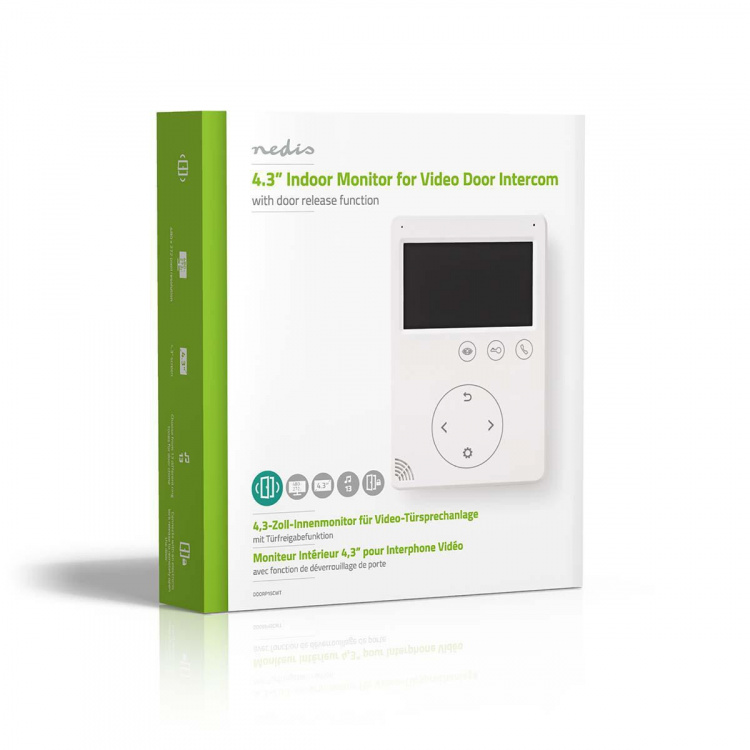 Nedis Video porttelefon | Maximal upplösning: 480x272 | 2 vägs komunikation | Strömadapter | Vit