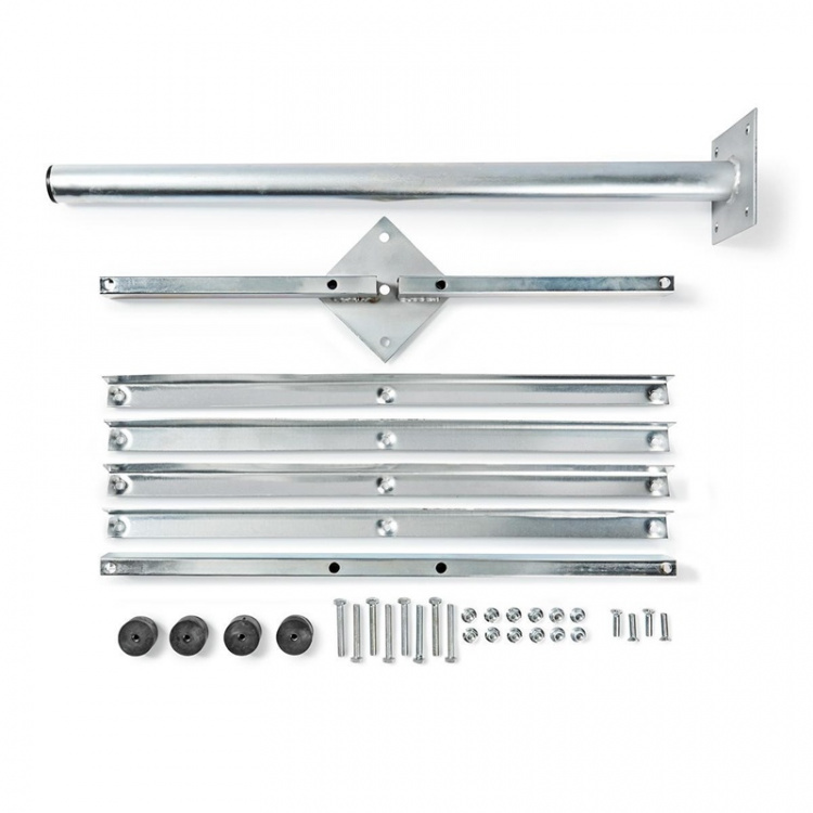 Nedis Satellite Balkong fäste | Mast längd: 0.75 m | Maximal diskstorlek: 90.0 cm | Bottenplatta storlek: 4 x 30 x 30 cm | Stål | Silver