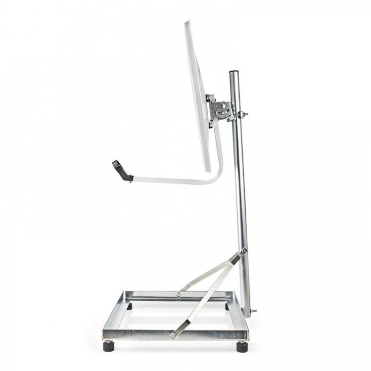 Nedis Satellite Balkong fäste | Mast längd: 1.00 m | Maximal diskstorlek: 90.0 cm | Bottenplatta storlek: 1 x 50 x 50 cm | Stål | Silver