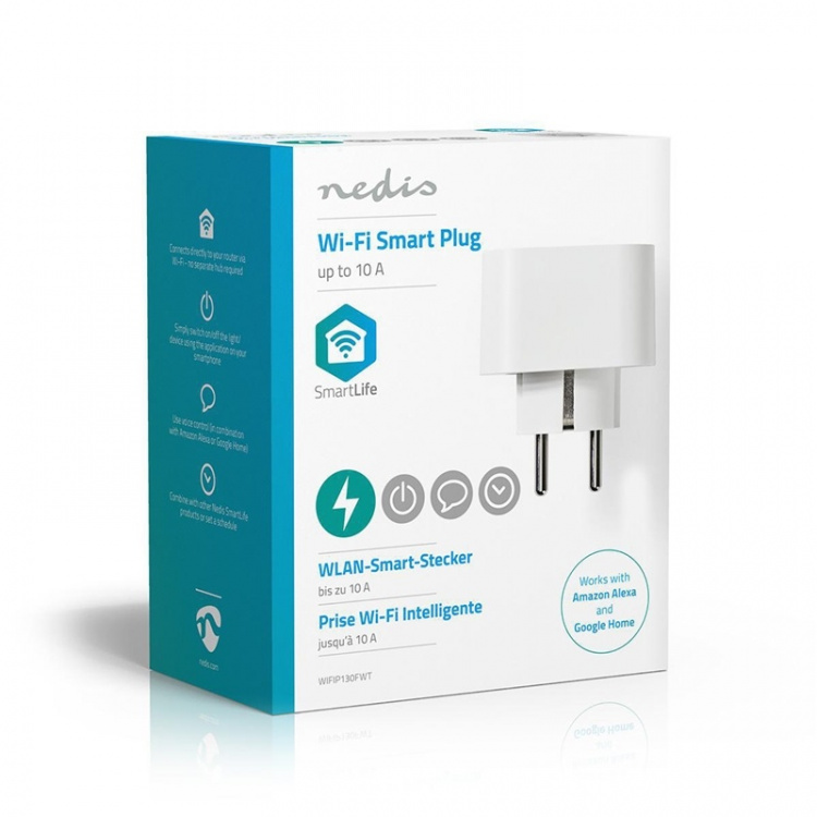 Nedis Smartlife Smart Plug | Wi-Fi | 2500 W | Jordad kontakt / Typ F (CEE 7/7) | -10 - 45 °C | Android™ / IOS | Vit