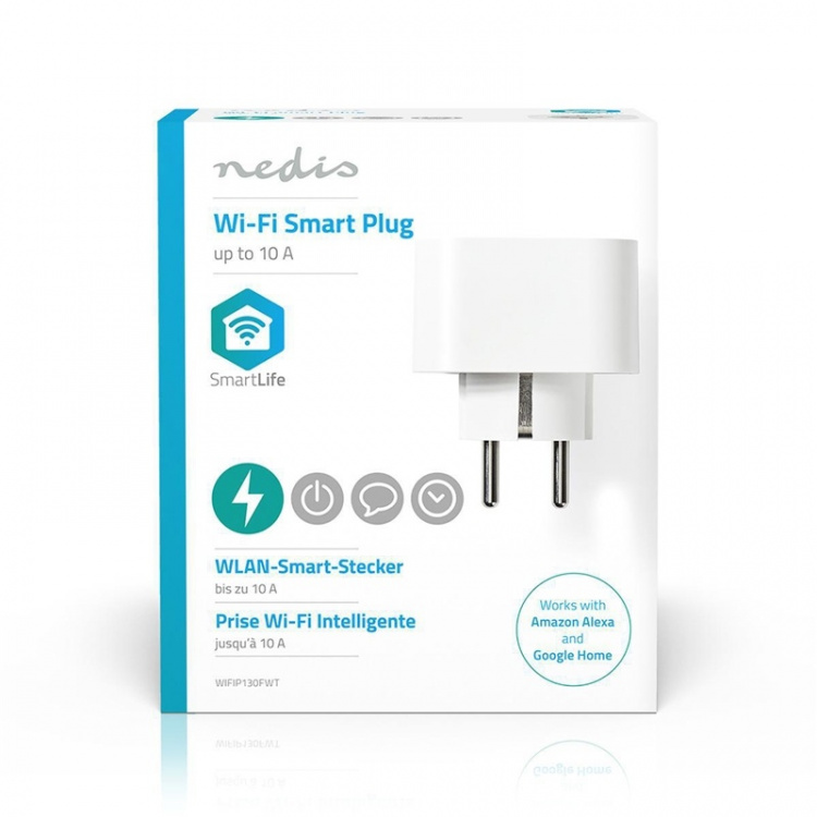 Nedis Smartlife Smart Plug | Wi-Fi | 2500 W | Jordad kontakt / Typ F (CEE 7/7) | -10 - 45 °C | Android™ / IOS | Vit