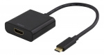 DELTACO USB-C till HDMI adapter, 4096x2160 30Hz, svart