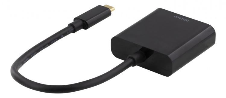 DELTACO USB-C till HDMI adapter, 4096x2160 30Hz, svart