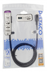 DELTACO High-Speed Premium HDMI-kabel, 1m, Ethernet, 4K UHD, svart