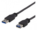 DELTACO USB 3.1 Gen1 Förlängningskabel, 1m, USB-A hane till USB-A hona