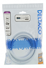 DELTACO High-Speed Premium HDMI-kabel, 3m, Ethernet, 4K UHD, vit DELTACO High-Speed Premium HDMI-kabel, 3m, Ethernet, 4K UHD, vit