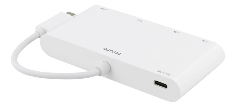 DELTACO USB-C Dockningsstation, 100W USB-C PD, HDMI, 1.5A USB-A, Gigab