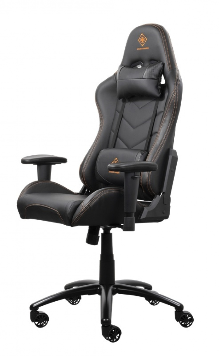 DELTACO GAMING gaming-stol i konstläder, nackkudde, ryggkudde, svart/orange DELTACO GAMING gaming-stol i konstläder, nackkudde, ryggkudde, svart/orange