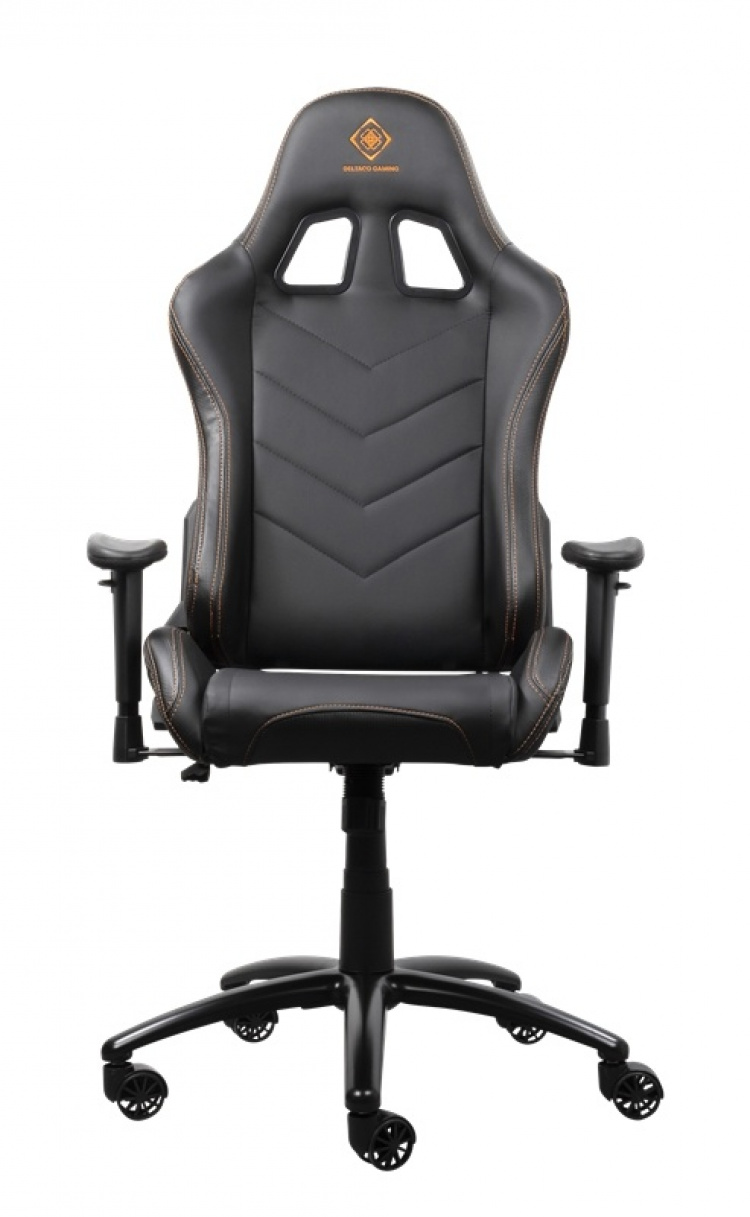 DELTACO GAMING gaming-stol i konstläder, nackkudde, ryggkudde, svart/orange DELTACO GAMING gaming-stol i konstläder, nackkudde, ryggkudde, svart/orange