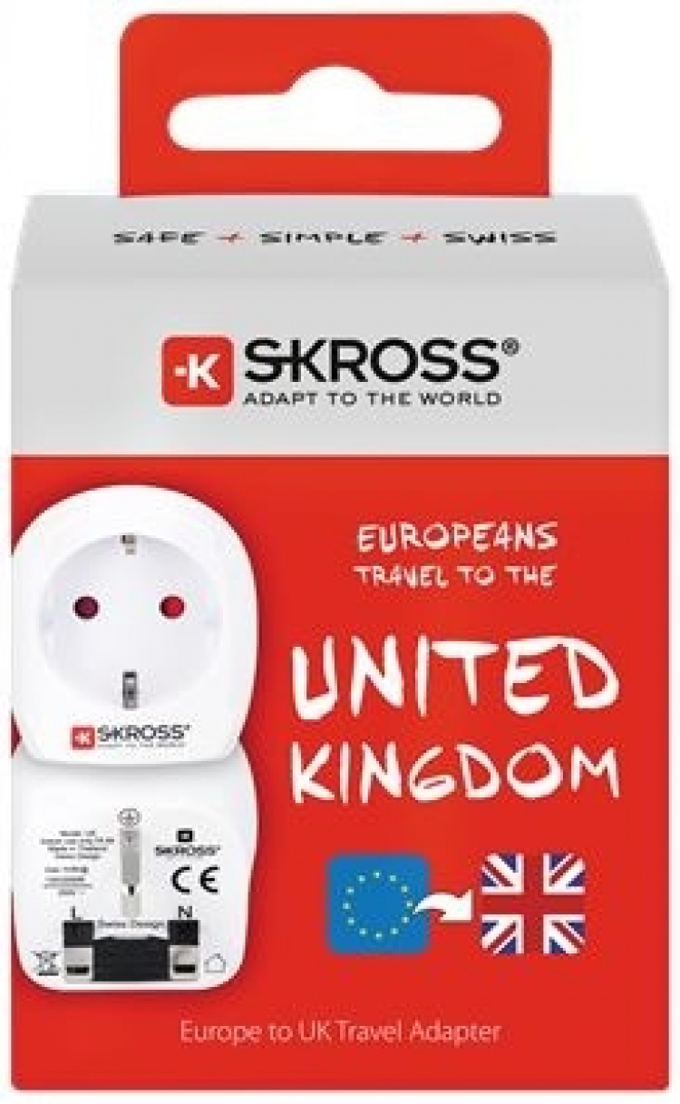 SKROSS Europa till UK jordad reseadapter, 15A, 110-125V, vit SKROSS Europa till UK jordad reseadapter, 15A, 110-125V, vit