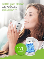 Adler vattenkokare, 1,7L, vit