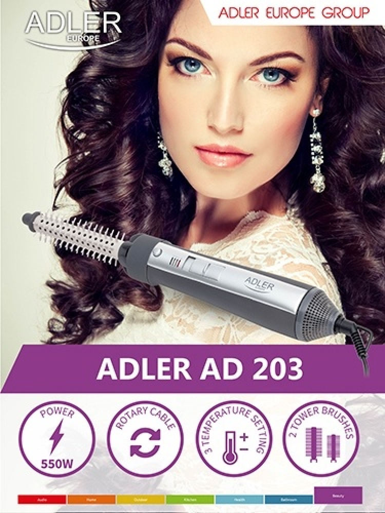 Adler varmluftsborste - grå