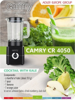 Camry Blender med pulse-funktion, svart, 500W