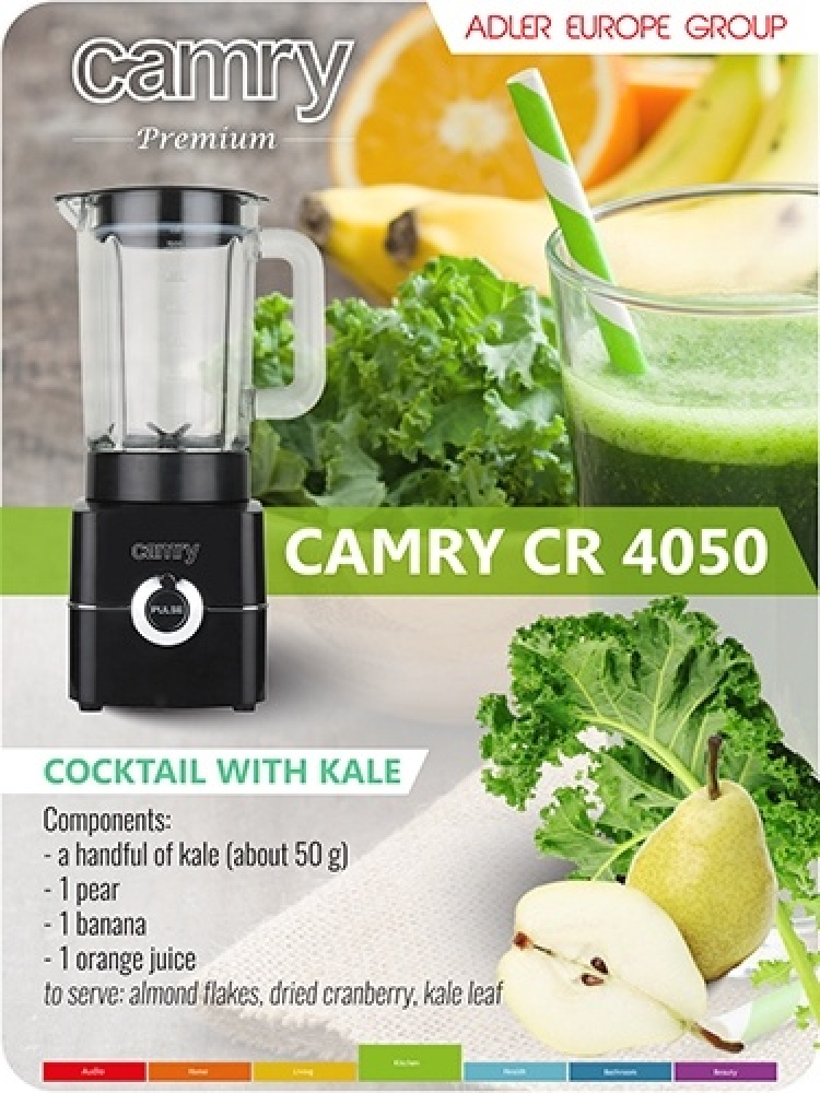 Camry Blender med pulse-funktion, svart, 500W