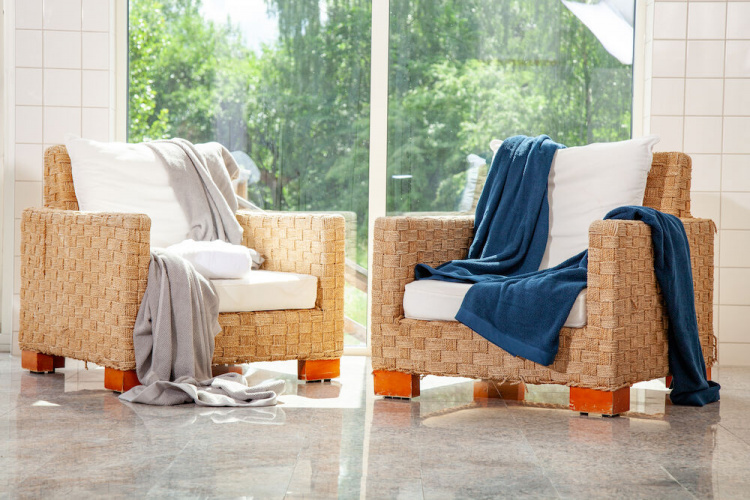 Kosta Linnewäfveri Frotté Bomull/Lin Marin 70x130cm