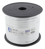 DELTACO högtalarkabel, 2x2,5mm2, okontakterad, ren koppar, 50m, vit